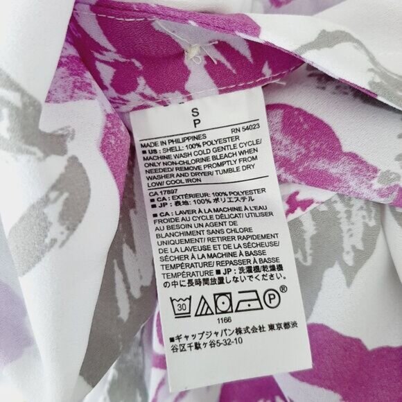 BANANA REPUBLIC | Hi-Low Hem Button Down Light Shirt Top Floral Sz S - Picture 11 of 11